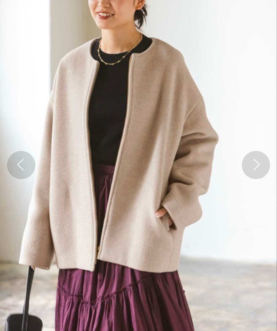 Noble MTRカラーレスジップショートコート　ノーブル　36号