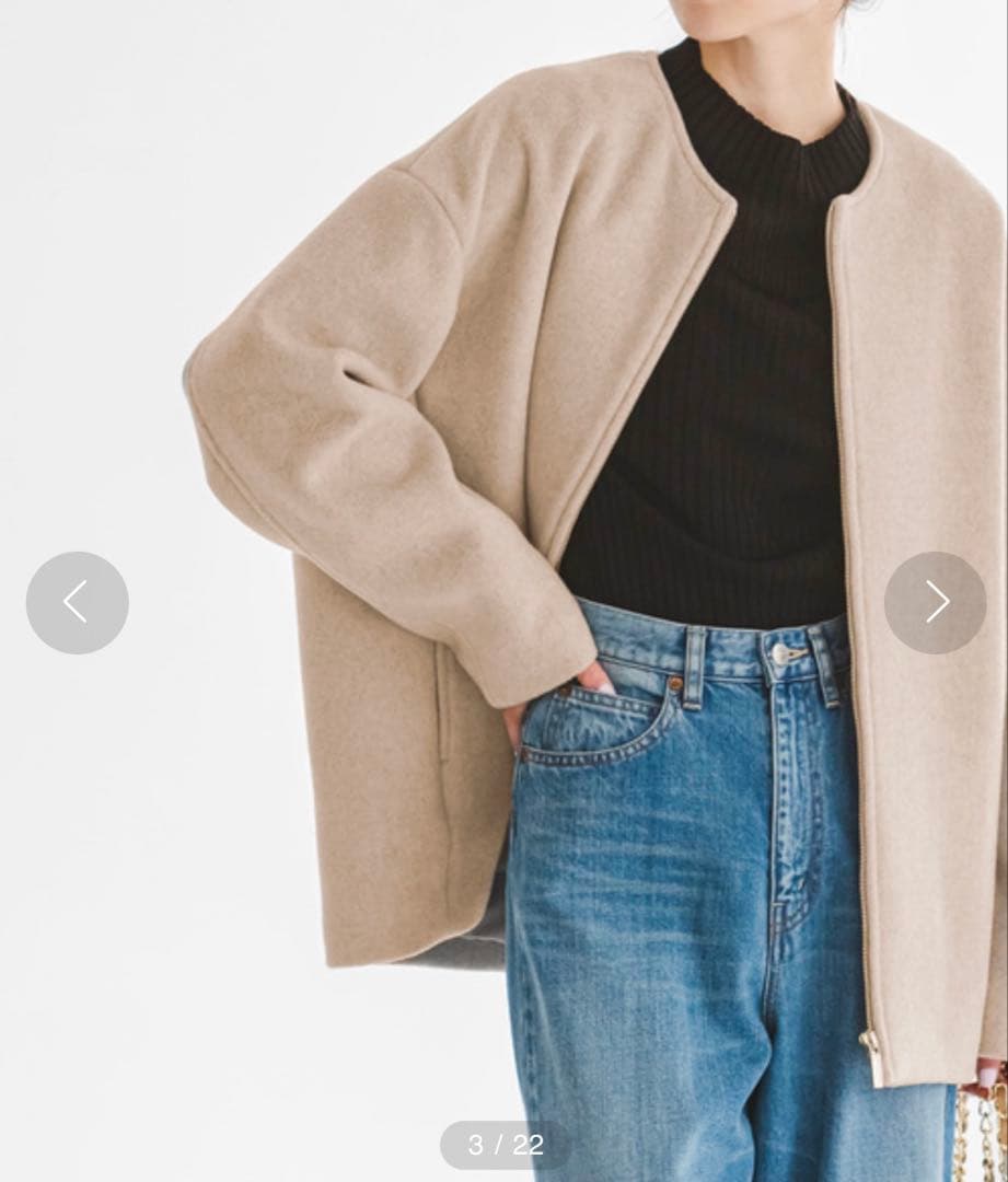 Noble MTRカラーレスジップショートコート　ノーブル　36号