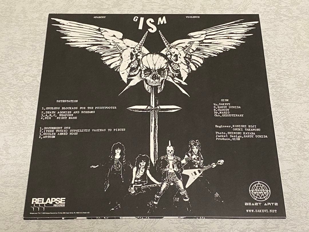 G.I.S.M. 海外限定ホワイト　レコードDETESTATION ギズム