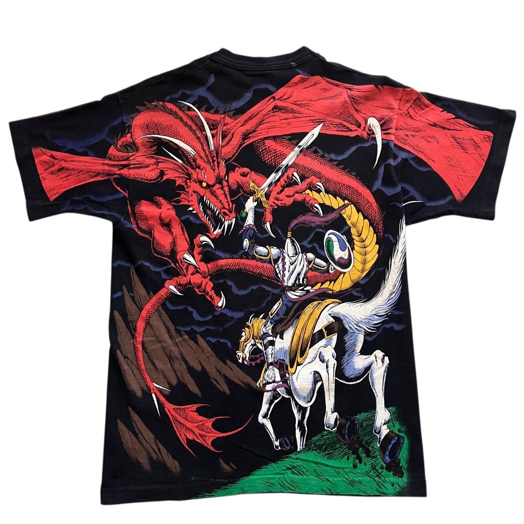 h*ン様 90s USA製 LIQUID BLUE ドラゴン　Tシャツ　Lサイズ