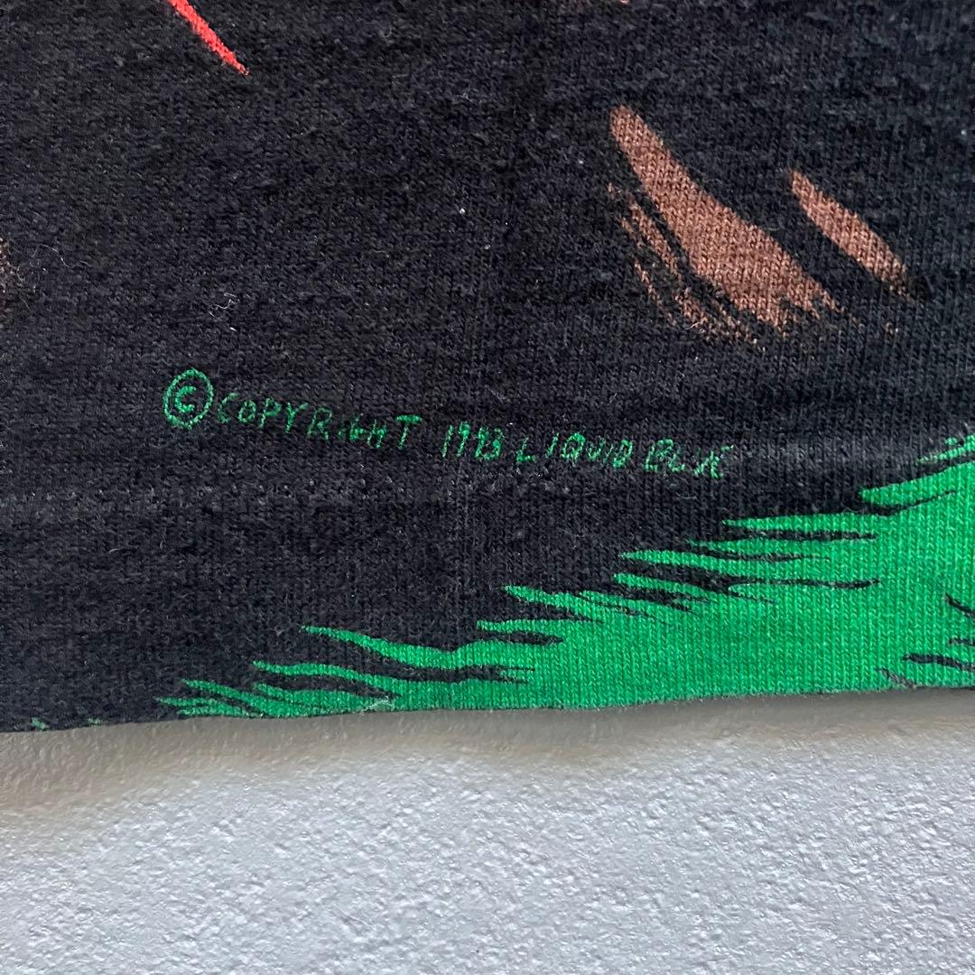 h*ン様 90s USA製 LIQUID BLUE ドラゴン　Tシャツ　Lサイズ