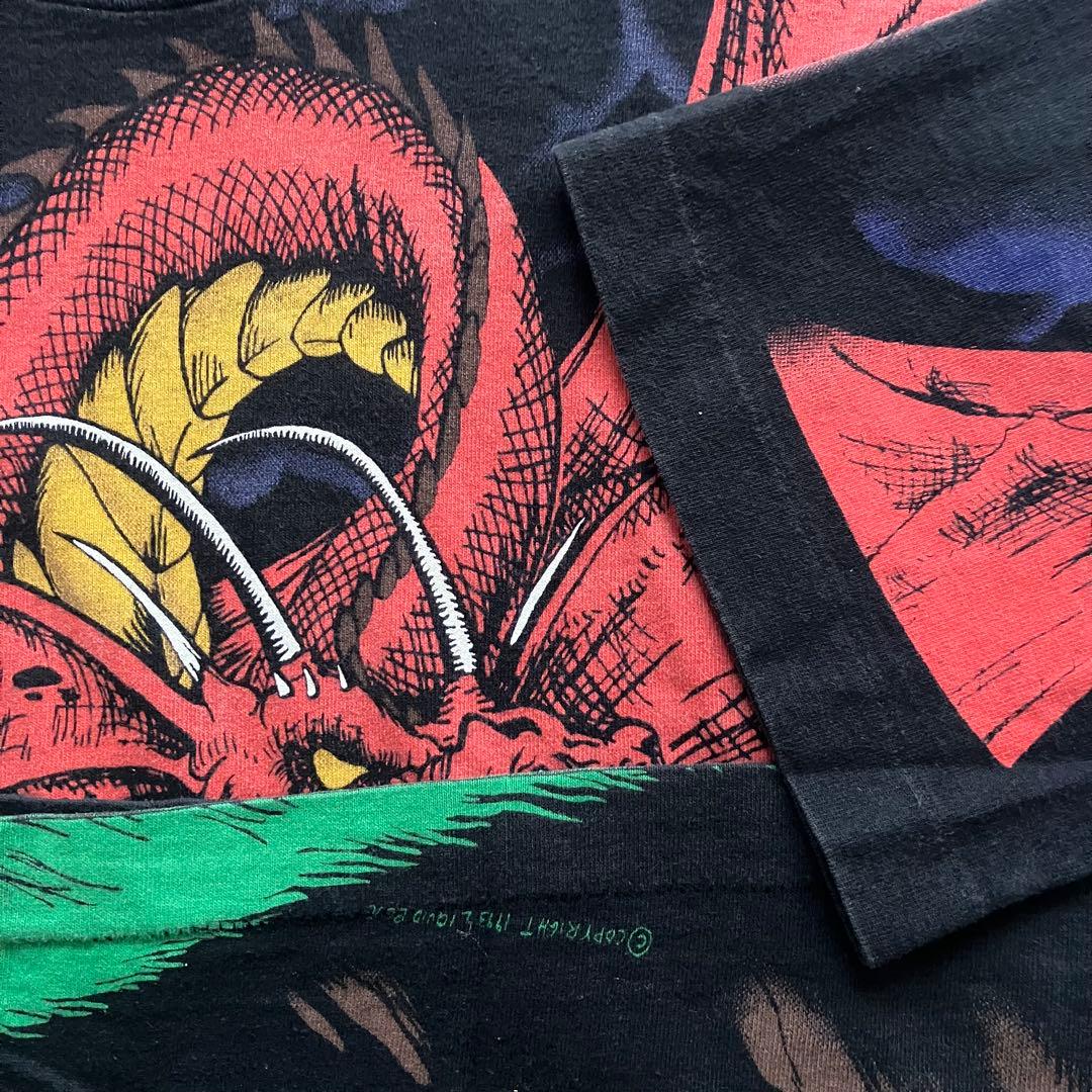 h*ン様 90s USA製 LIQUID BLUE ドラゴン　Tシャツ　Lサイズ