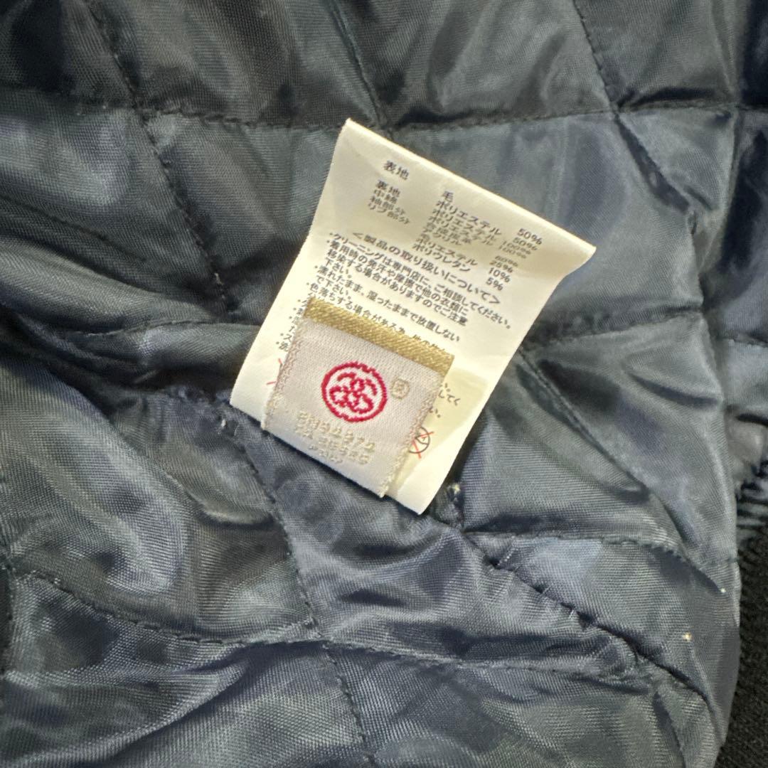 STUSSY フード付きスタジャン ブラック/アイボリー