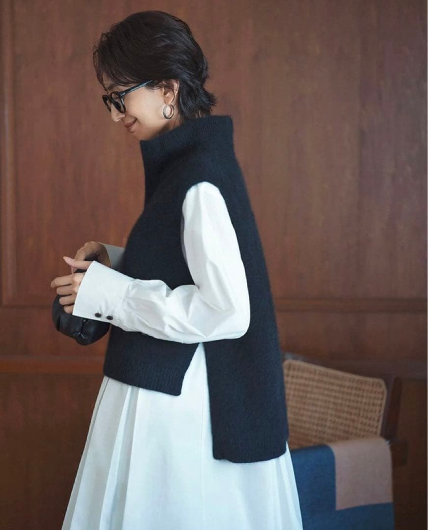 【Merciさま専用】アルページュストーリー　ハーフジップFURベスト　黒