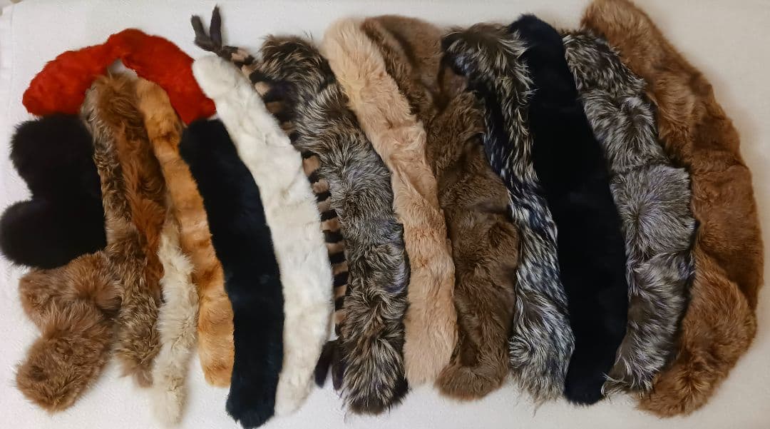 毛皮ファー襟巻きティペットマフラー&カフス17点セットまとめ売りSAGAFOX