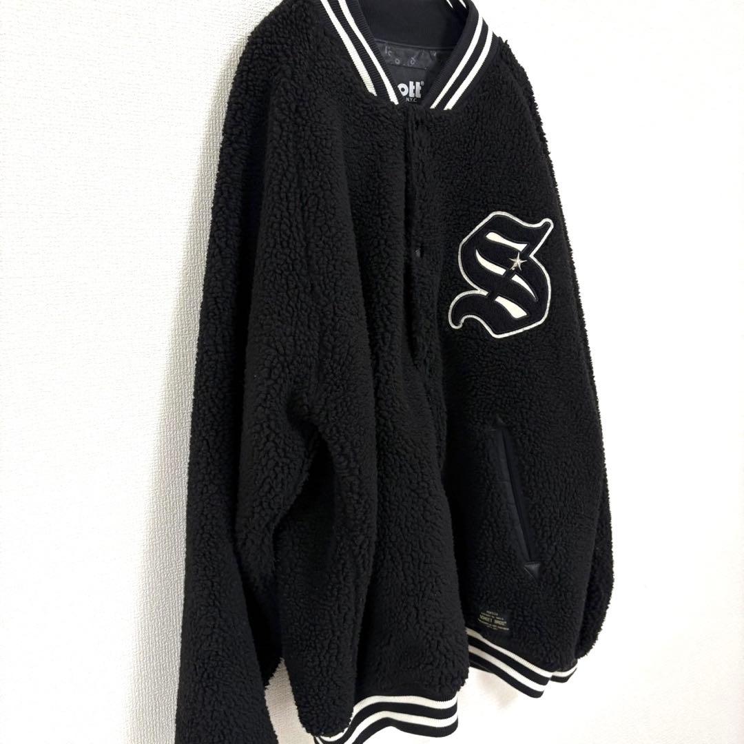 2XL 希少サイズ✨ ショット ボアスタジャン ロゴワッペン 内側総柄 レザー