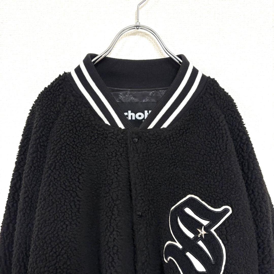 2XL 希少サイズ✨ ショット ボアスタジャン ロゴワッペン 内側総柄 レザー