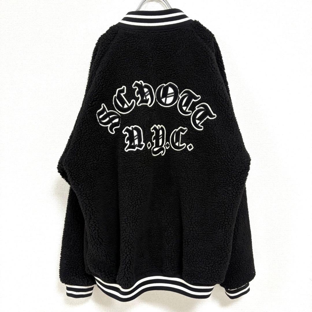 2XL 希少サイズ✨ ショット ボアスタジャン ロゴワッペン 内側総柄 レザー