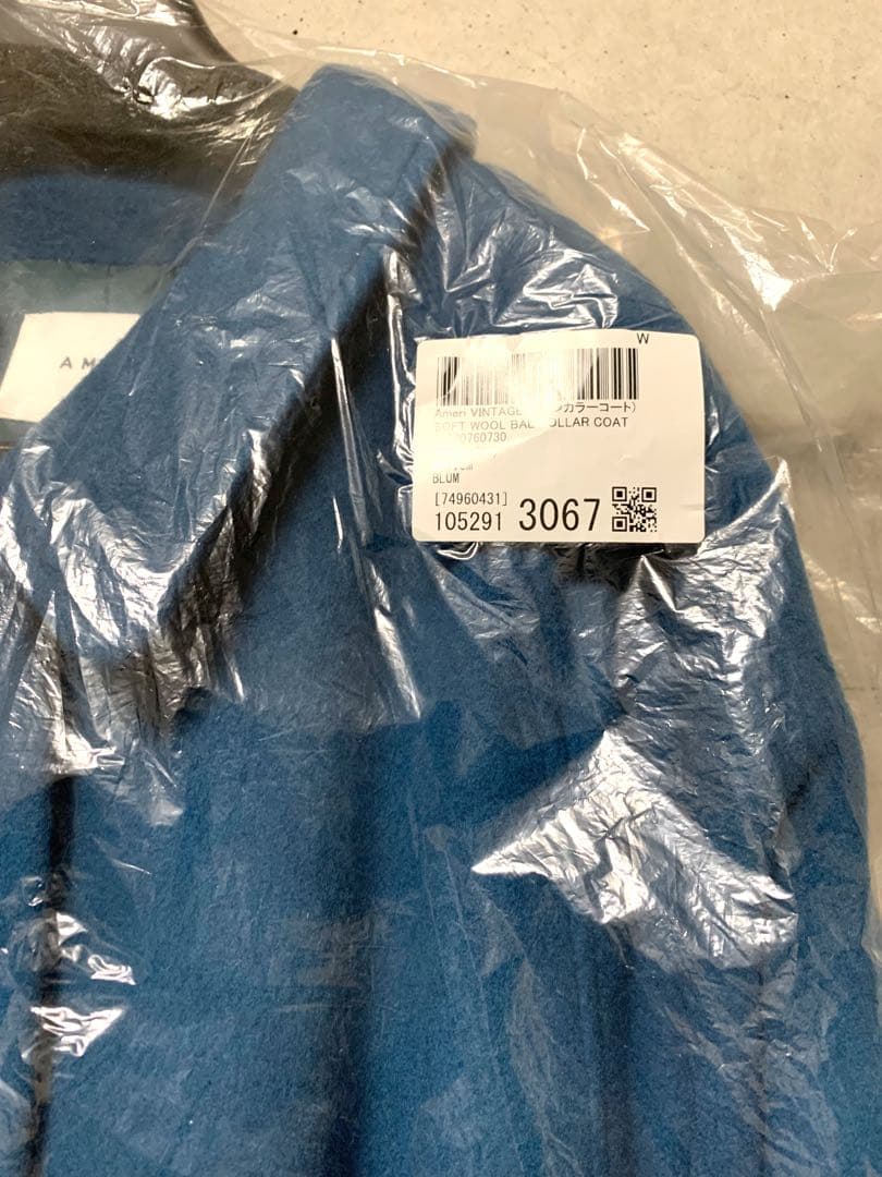 新品：Ameri SOFT WOOL BAL COLLAR COAT ブルー 青