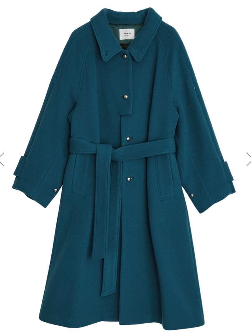 新品：Ameri SOFT WOOL BAL COLLAR COAT ブルー 青