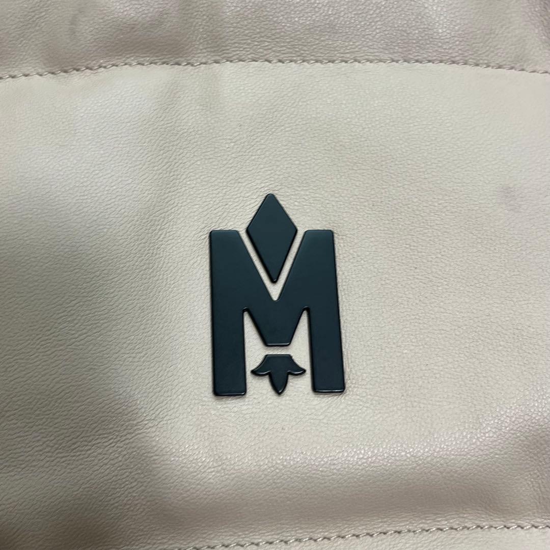 希少　マッカージュ　ラムレザー ダウンベスト　メタルロゴ　ベージュ