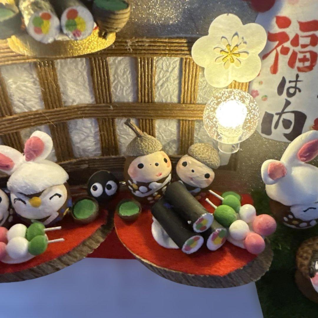 どんぐりアート♡タペストリー風節分＆節分オブジェ♡