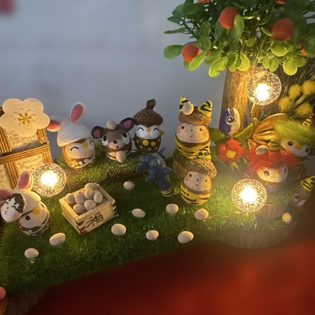 どんぐりアート♡タペストリー風節分＆節分オブジェ♡