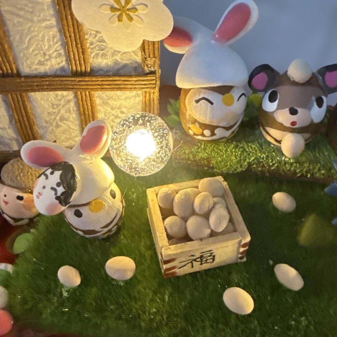 どんぐりアート♡タペストリー風節分＆節分オブジェ♡