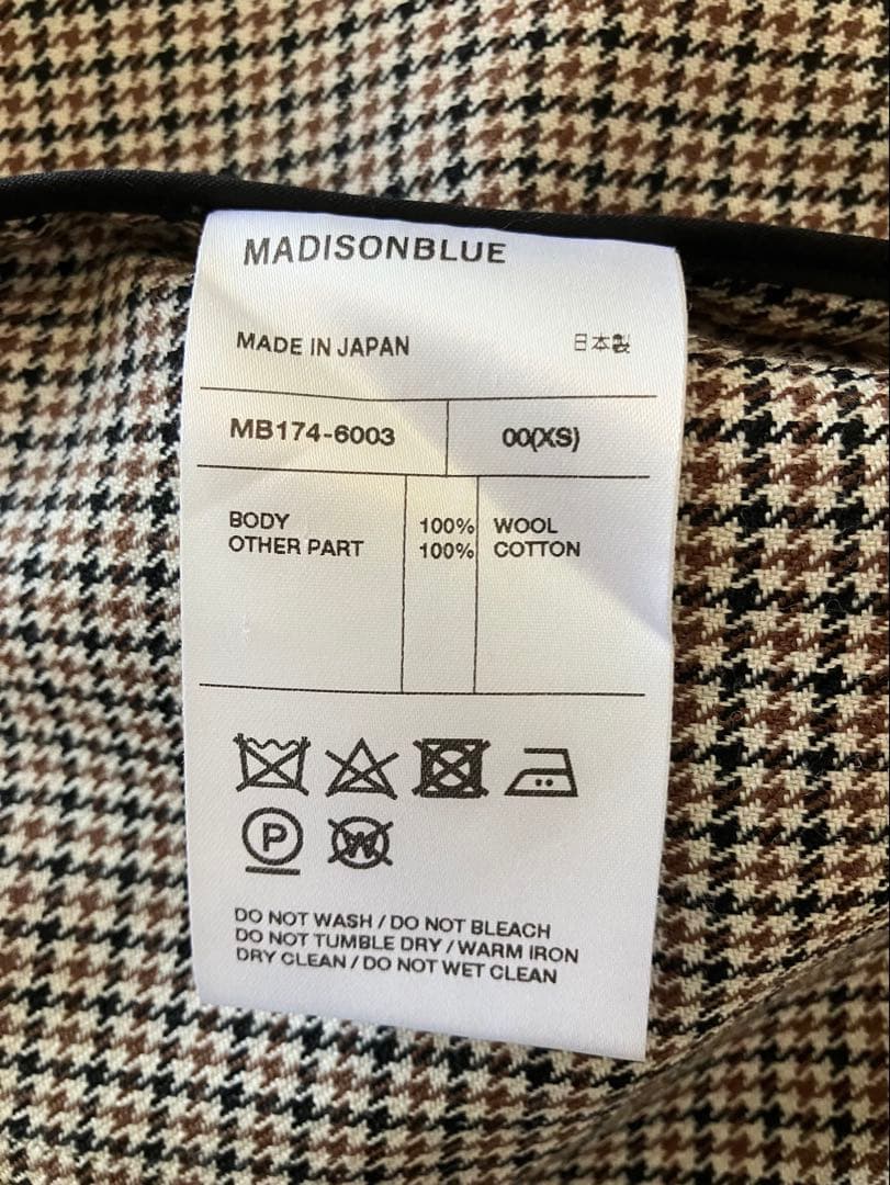 MADISONBLUE チェック柄　タイトスカート 00 XSマディソンブルー