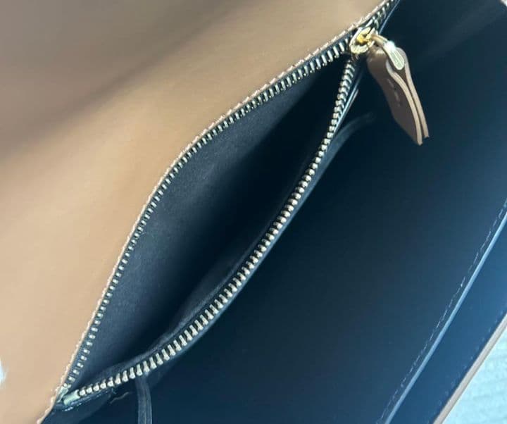 【美品】ZANCHETTI ショルダーバッグ ブラウン ファー ゴールドチェーン