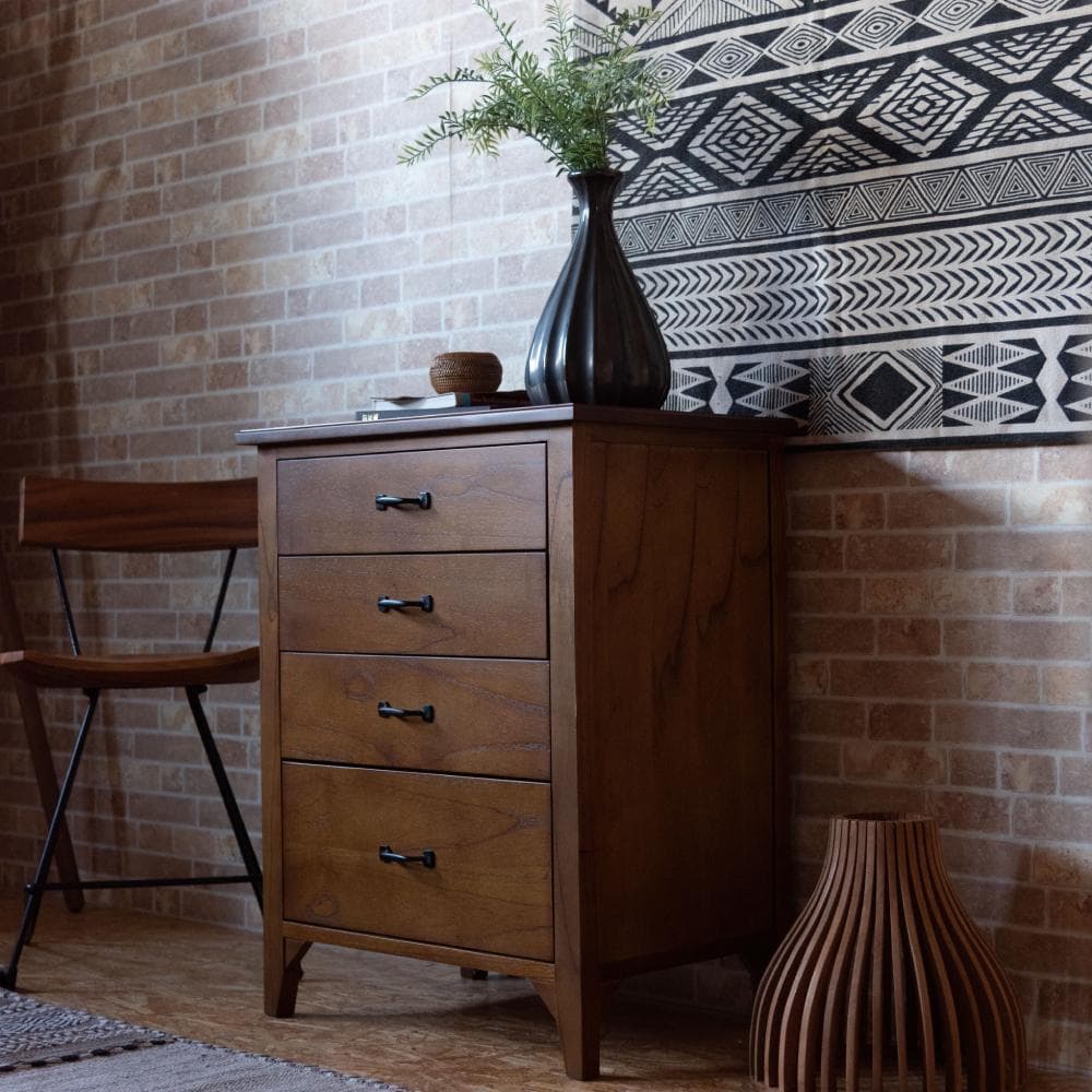 ミンディ材 ロー チェスト 木製 キャビネット サイドボード 洋服収納棚 タンス