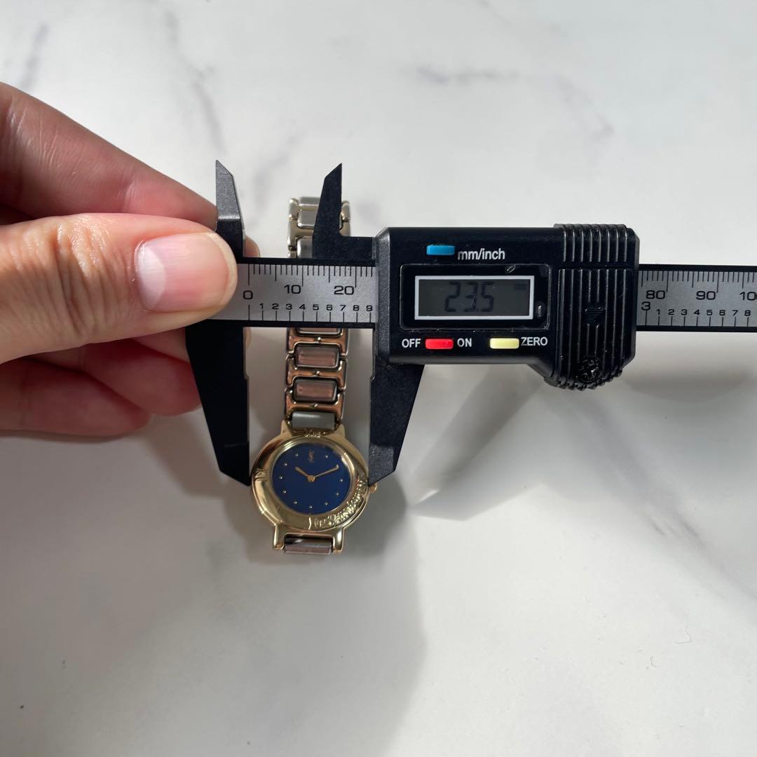 稼動品　YSL イブサンローラン　コンビカラー　ネイビー文字盤　腕時計