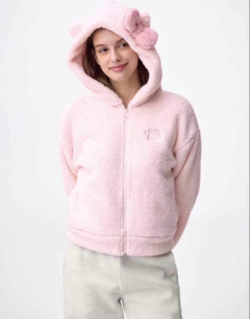 GU サンリオコラボ ハローキティマシュマロフィールフルジップパーカ XL 新品