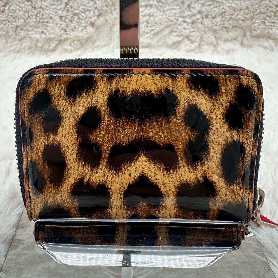 ✨美品✨ルブダン　ケース　スタッズ　パネトーネ　レオパード　エナメル　赤