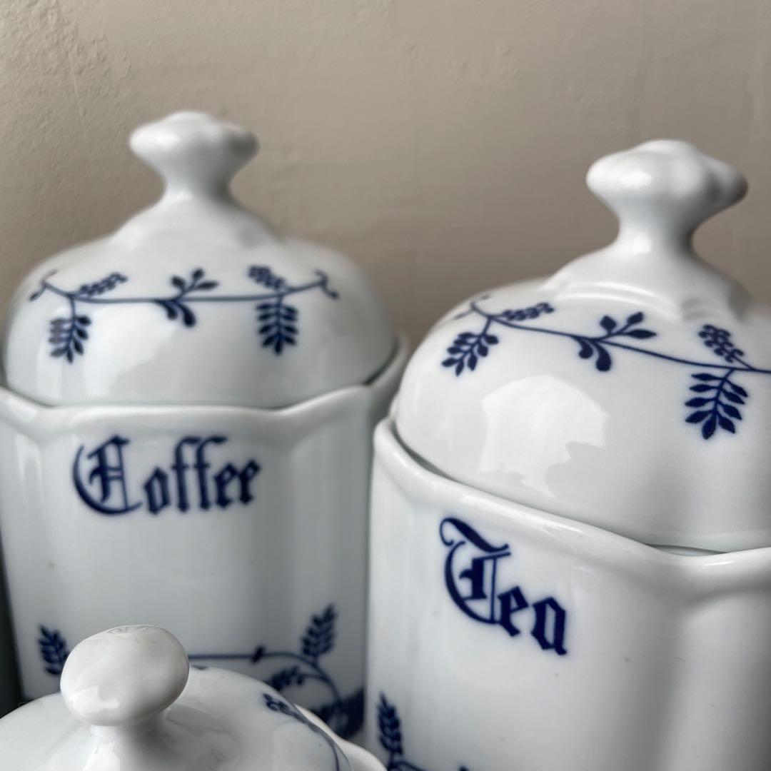 ルーマニア　APULUM社　キャニスター　砂糖　コーヒー　紅茶　塩胡椒　陶器