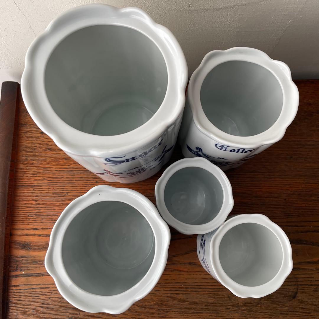 ルーマニア　APULUM社　キャニスター　砂糖　コーヒー　紅茶　塩胡椒　陶器