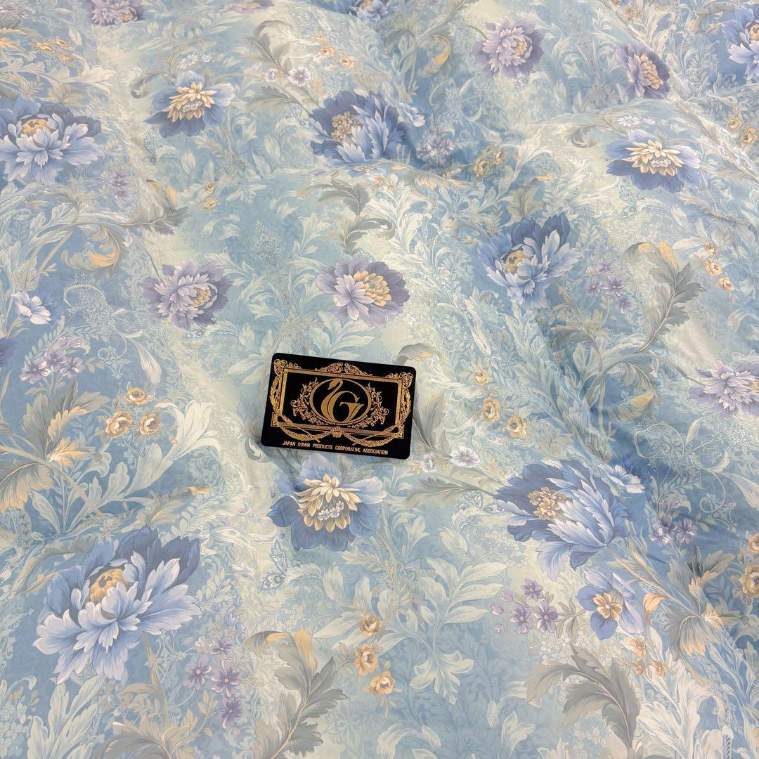 羽毛布団 シングル ポーランド ホワイトマザーグース CH92534 ブルー