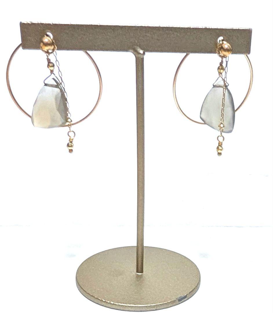 agete*アガット ピアスチャーム　ラブラドライト　K10