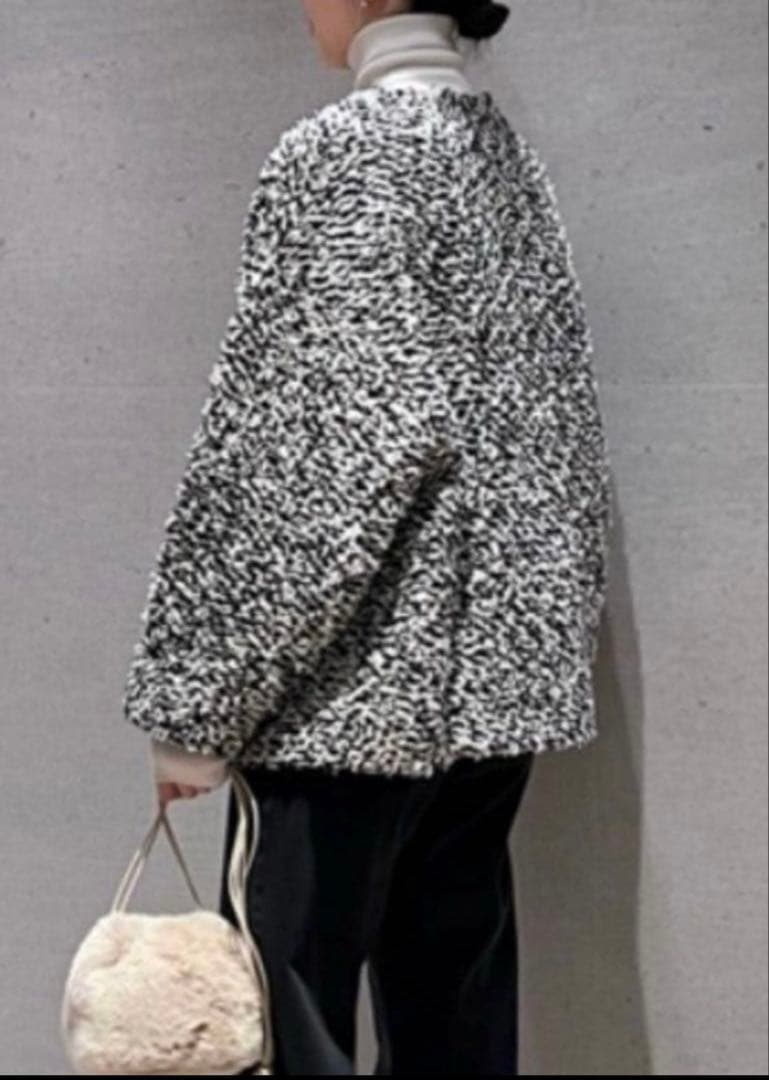 新品タグ付き ミラオーウェン ミックスツイードニットカーディガン