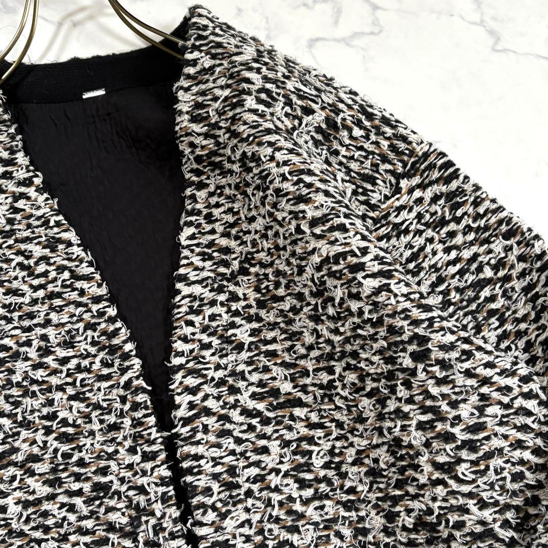 新品タグ付き ミラオーウェン ミックスツイードニットカーディガン
