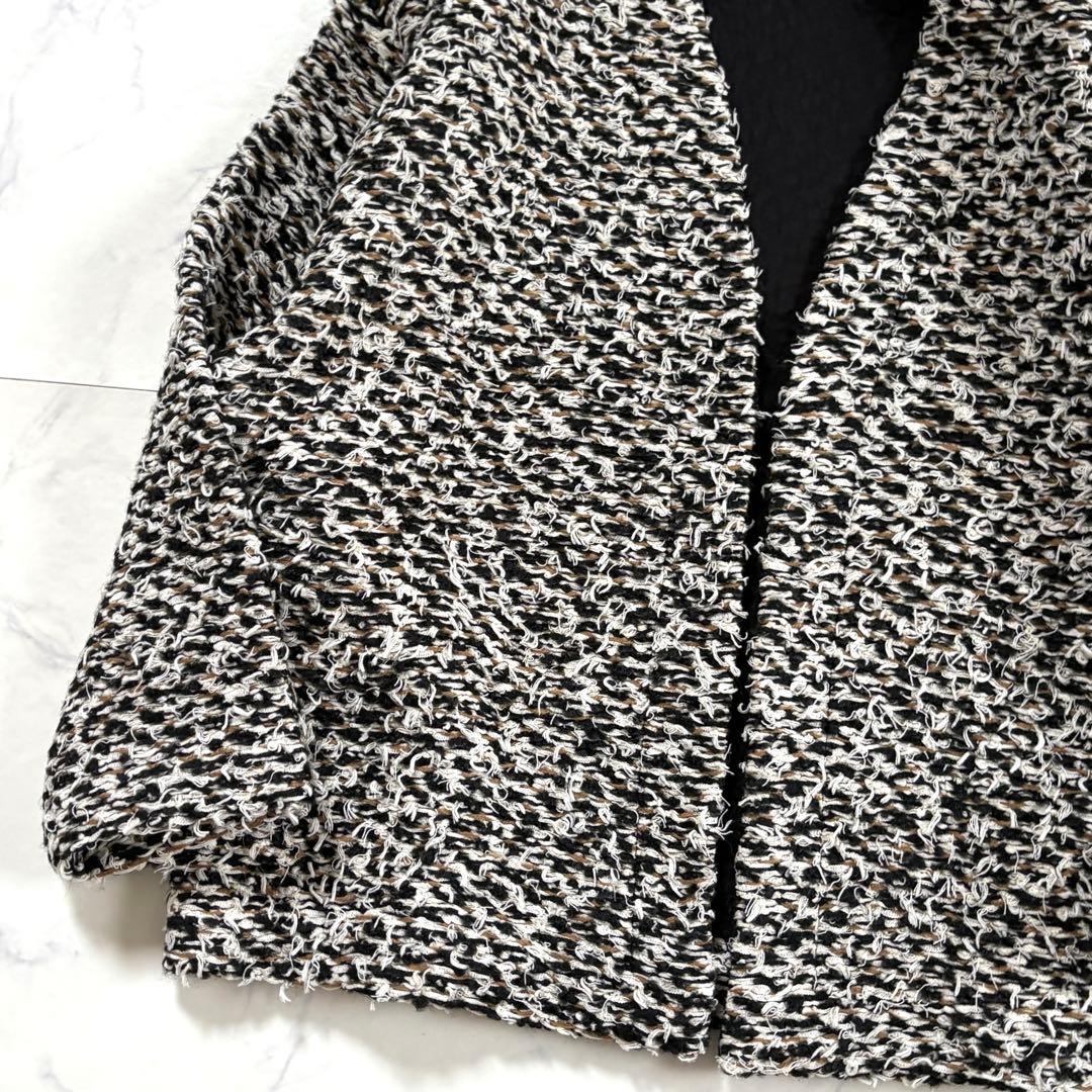 新品タグ付き ミラオーウェン ミックスツイードニットカーディガン