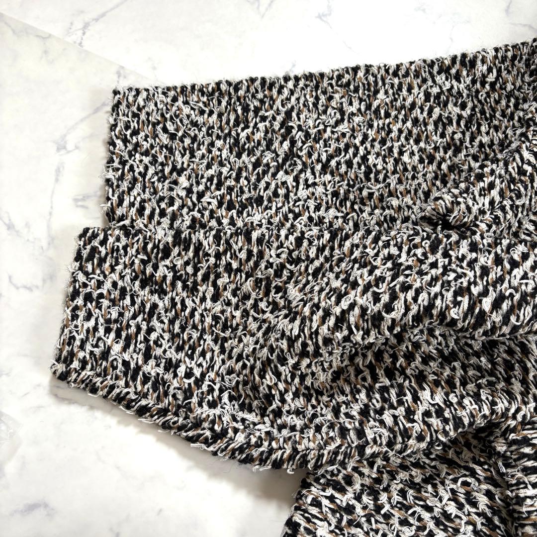 新品タグ付き ミラオーウェン ミックスツイードニットカーディガン