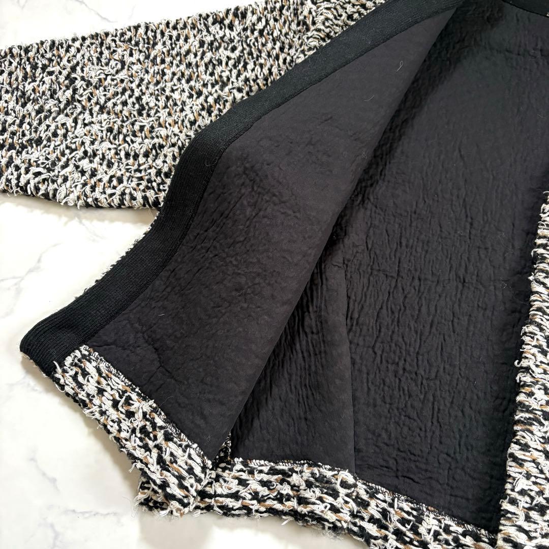 新品タグ付き ミラオーウェン ミックスツイードニットカーディガン