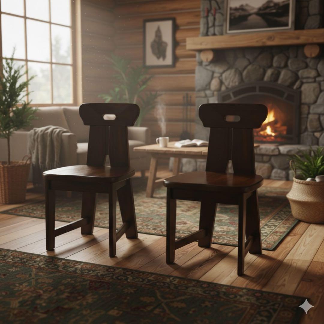 【廃盤品】カリモク RUSTIC 2脚セット ダイニングチェア①