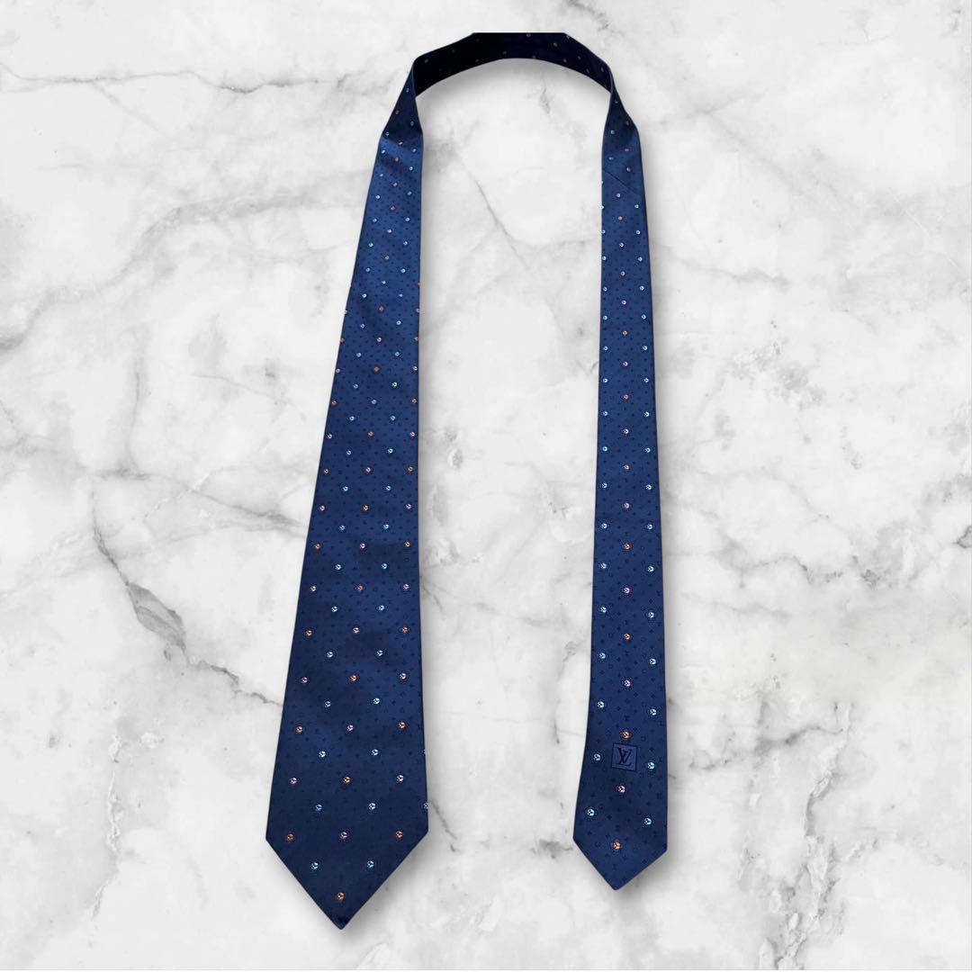 LOUIS VUITTON ルイヴィトン　ネクタイ　ヴィヴィエンヌ　紺