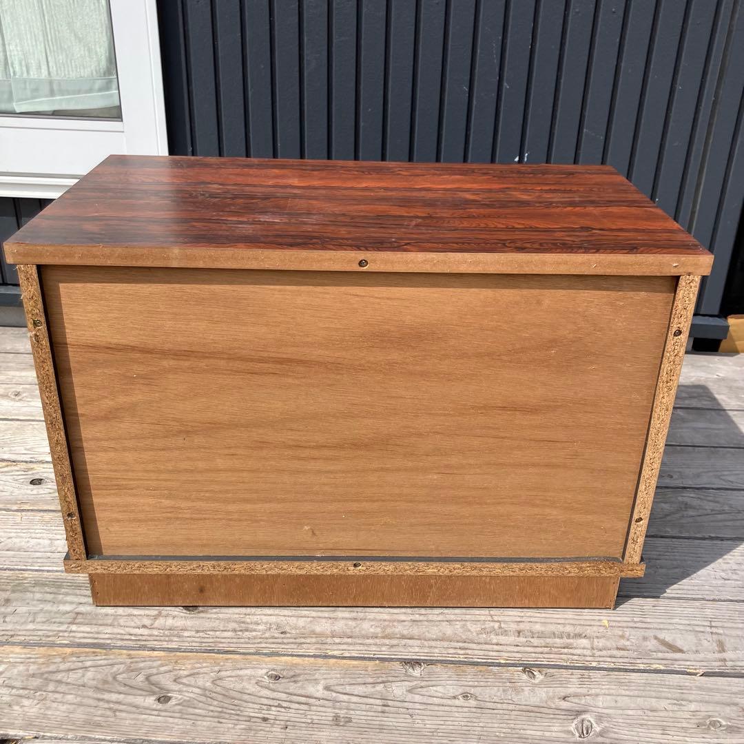 昭和レトロ ミッドセンチュリー 古家具 ガラス扉木製レコードラック キャビネット