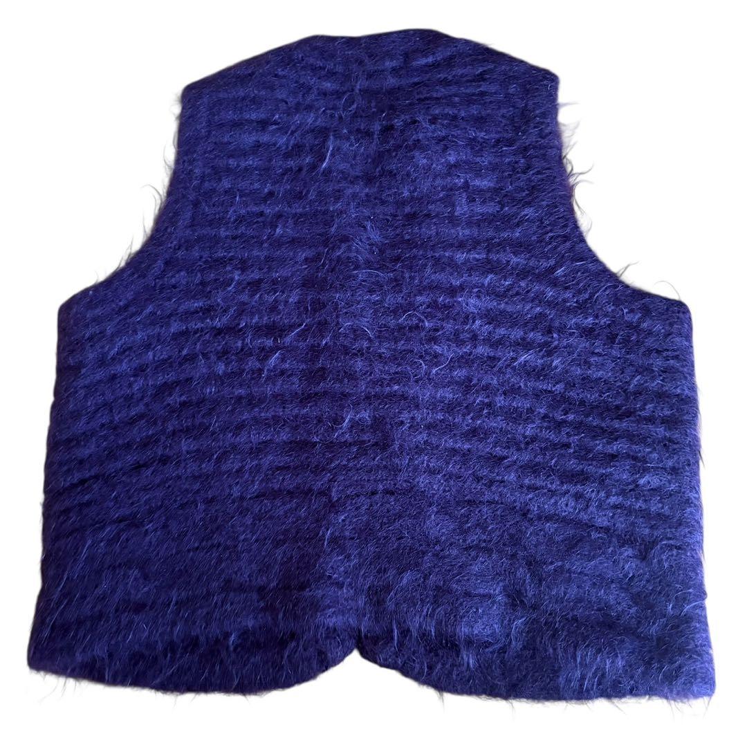 希少 ISSEY MIYAKE 起毛ウールベスト 紫 S〜M相当　極暖