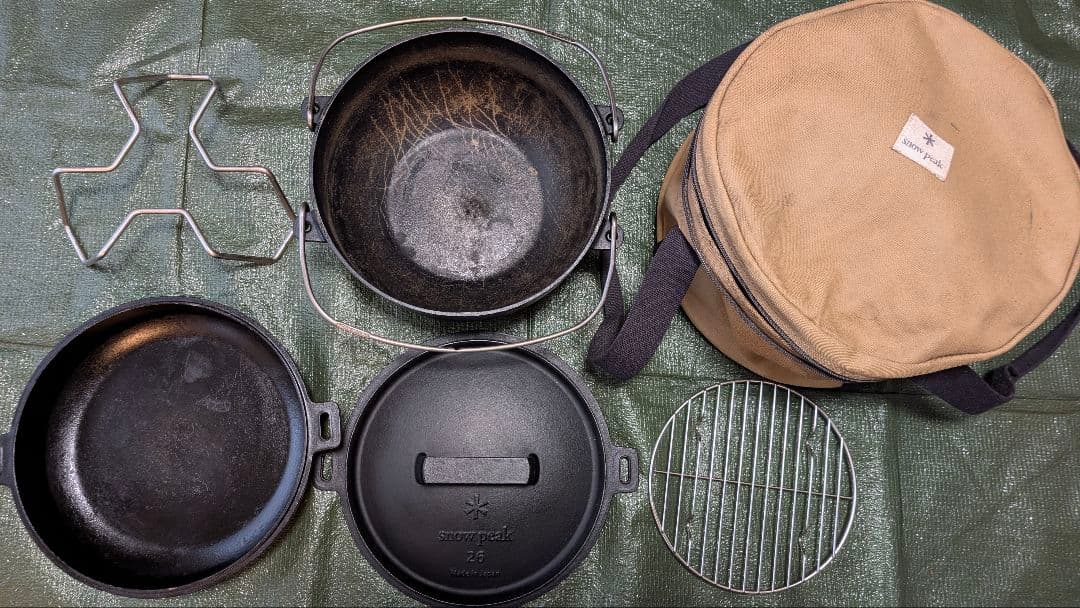 スノーピーク 26 ダッチオーブン　＆ケース、インナーネット、チャコールスタンド