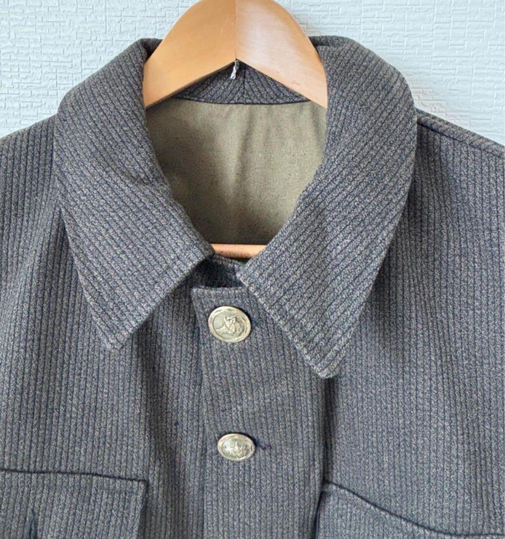 【極美品】フレンチ ハンティングジャケット 動物ボタン フランス製