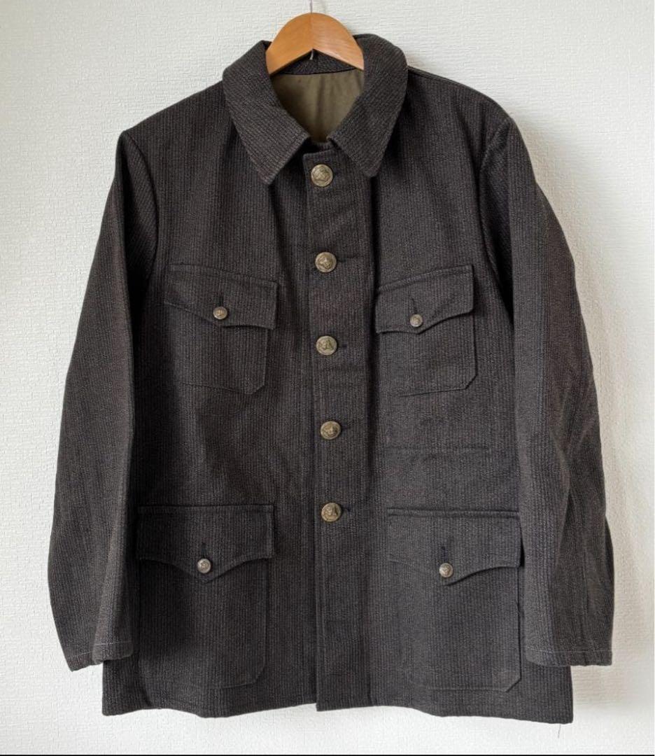 【極美品】フレンチ ハンティングジャケット 動物ボタン フランス製