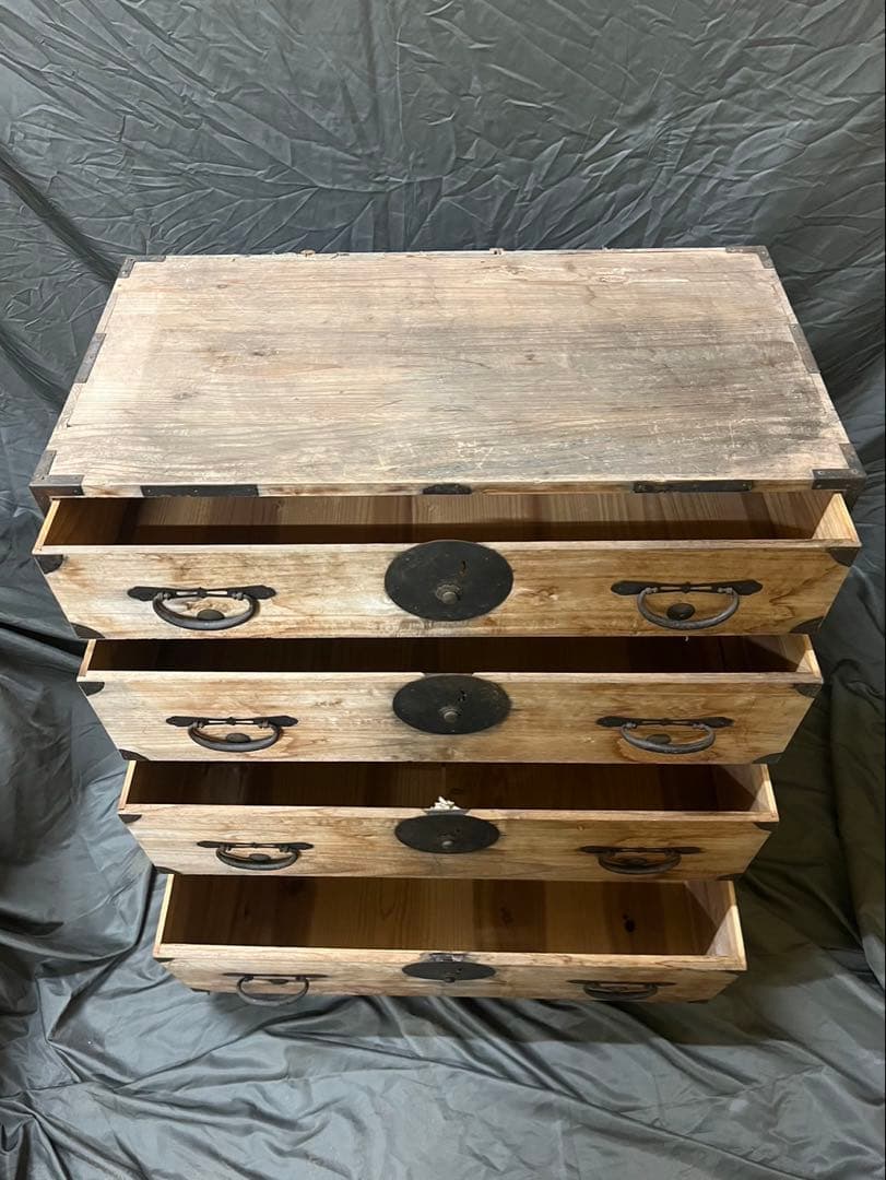 昭和レトロ 木製タンス ビンテージ 古物 骨董品 大正 明治