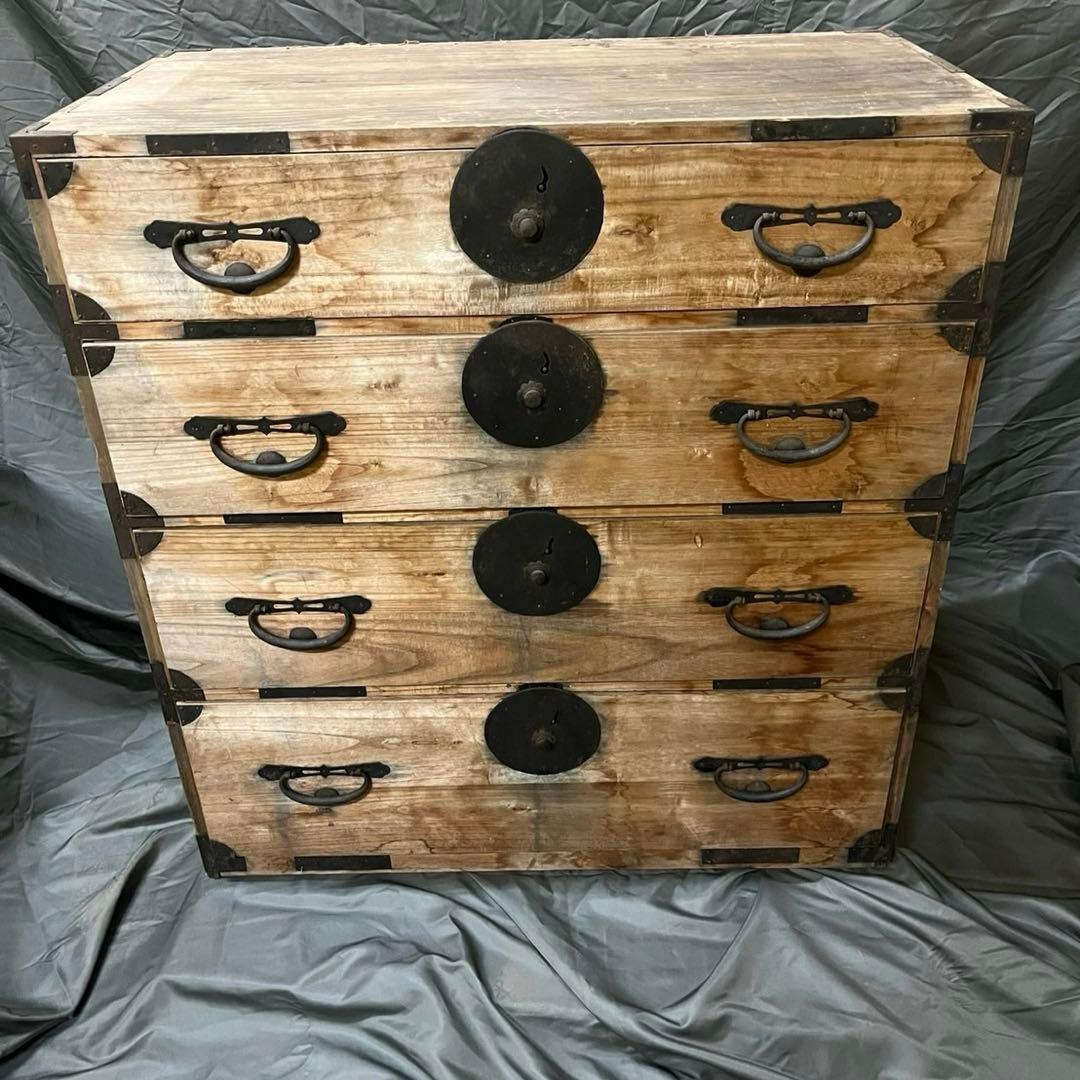 昭和レトロ 木製タンス ビンテージ 古物 骨董品 大正 明治