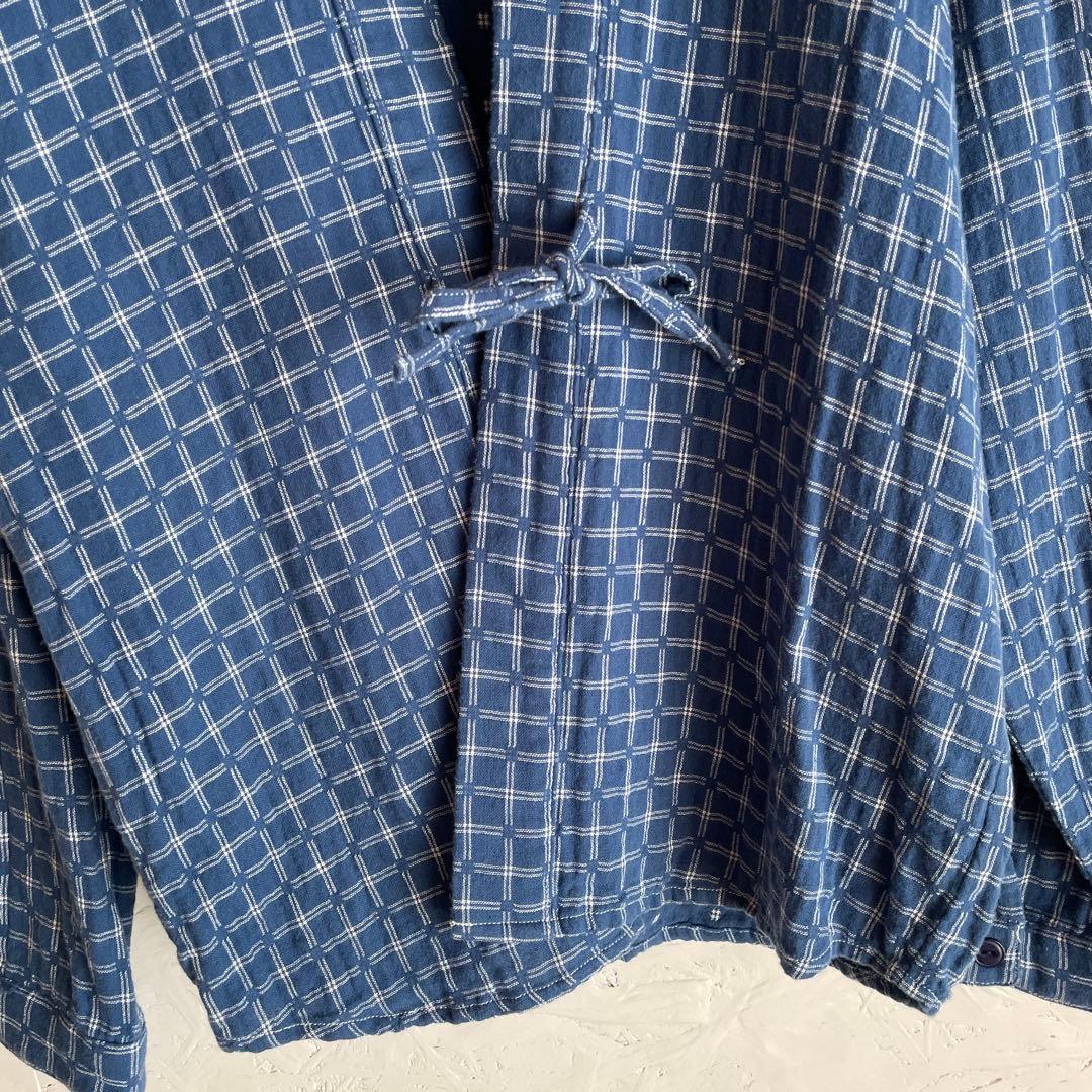 【GAIJIN MADE】法被 ハッピ 格子柄作務衣　ジャケット カーディガン