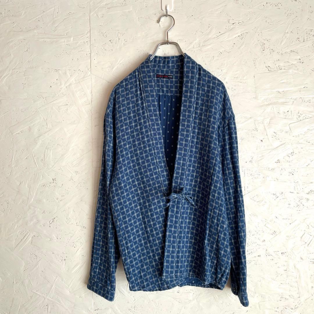 【GAIJIN MADE】法被 ハッピ 格子柄作務衣　ジャケット カーディガン