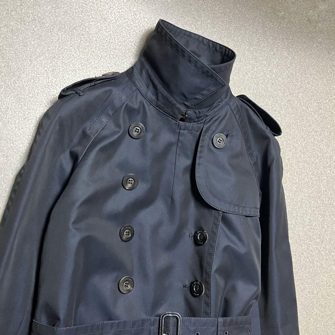 アクアスキュータム トレンチコート レッドライナー付き ベルト ネイビー