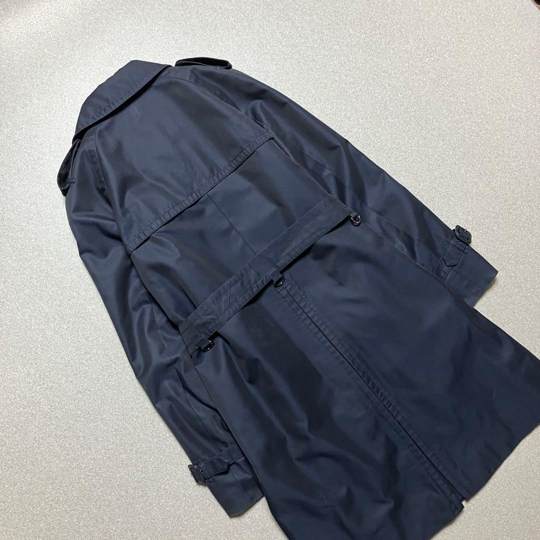 アクアスキュータム トレンチコート レッドライナー付き ベルト ネイビー