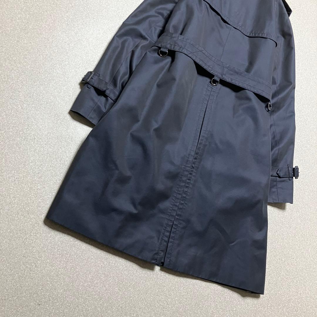 アクアスキュータム トレンチコート レッドライナー付き ベルト ネイビー