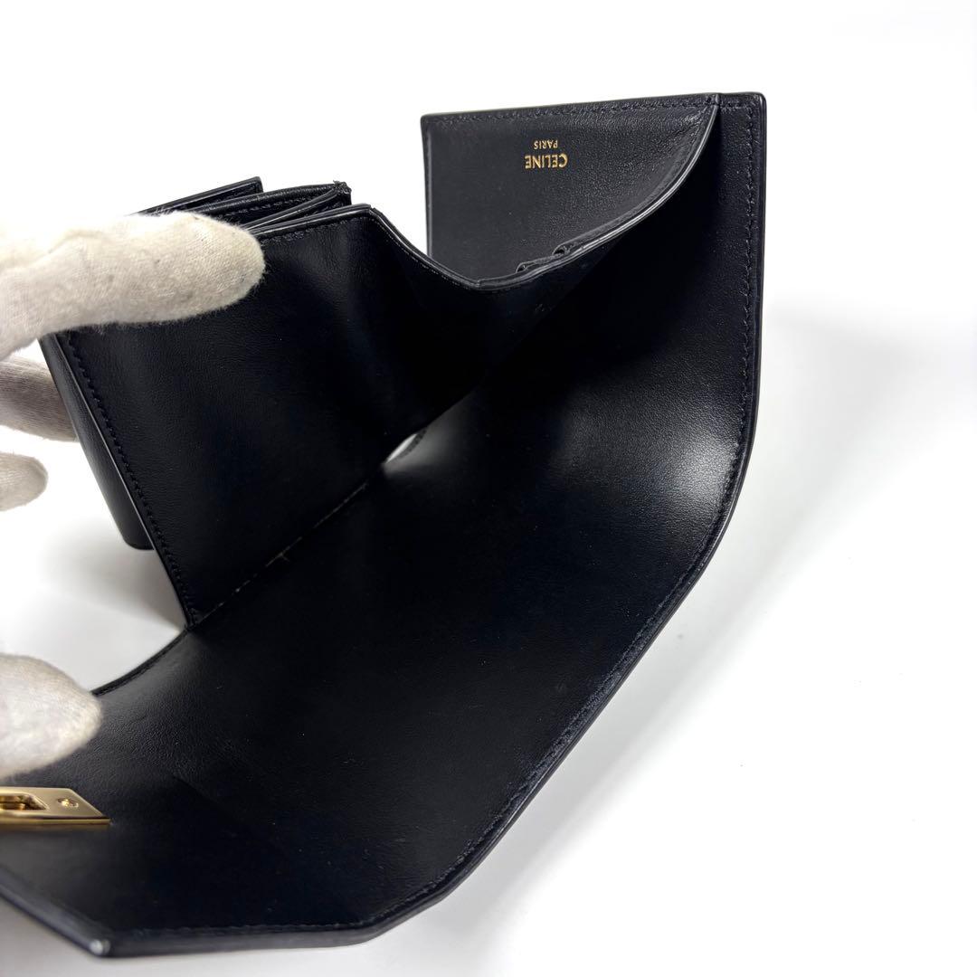 【美品】セリーヌ　三つ折り財布　スモールトリフォールドウォレット　黒