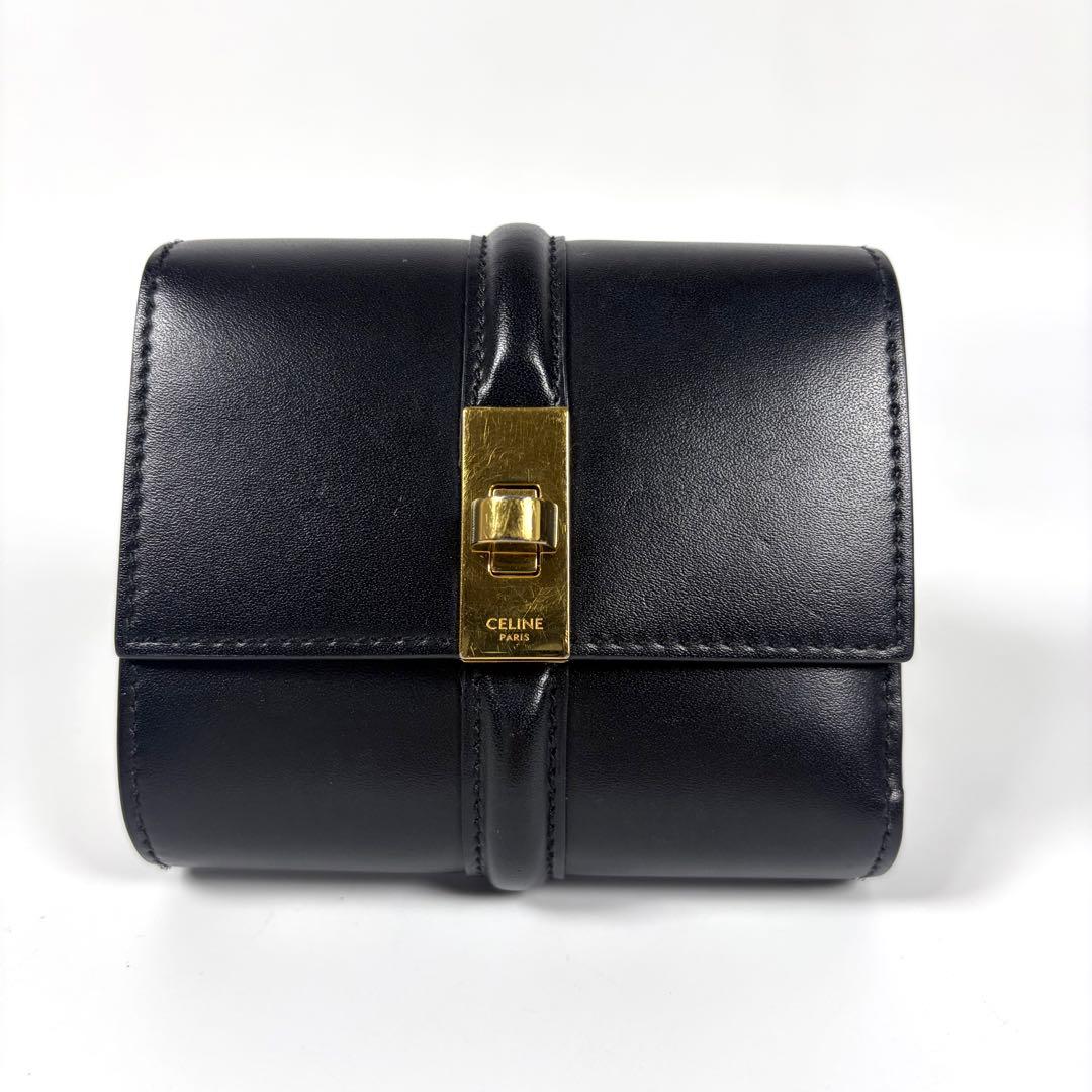 【美品】セリーヌ　三つ折り財布　スモールトリフォールドウォレット　黒