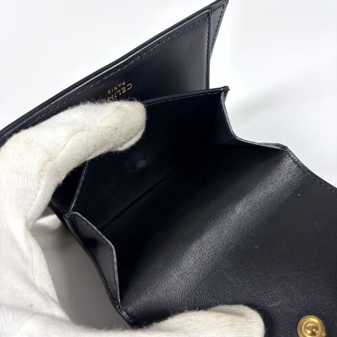 【美品】セリーヌ　三つ折り財布　スモールトリフォールドウォレット　黒